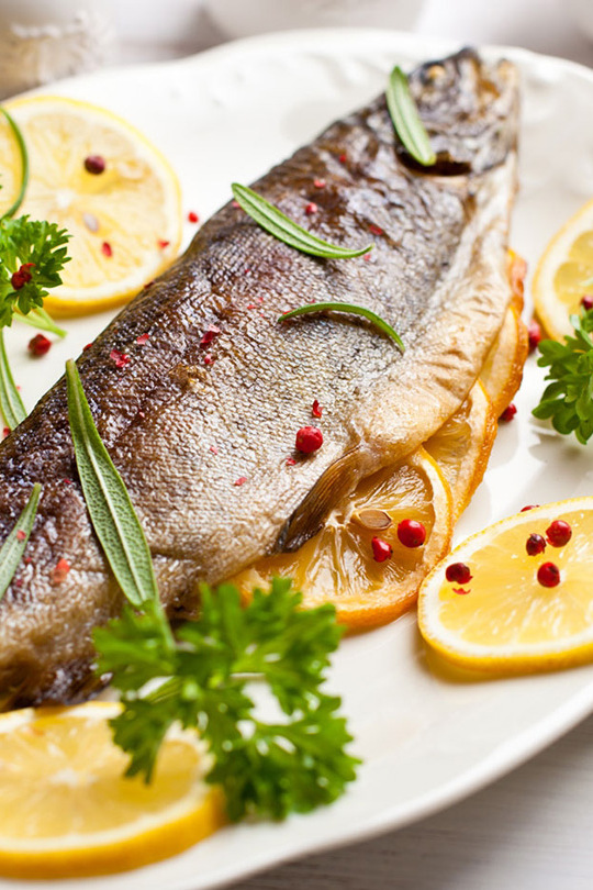 Форель, запеченная в русской печи