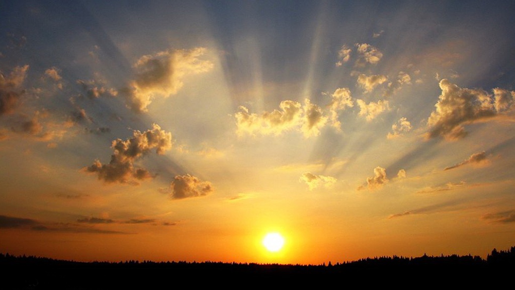 В лучах заходящего солнца