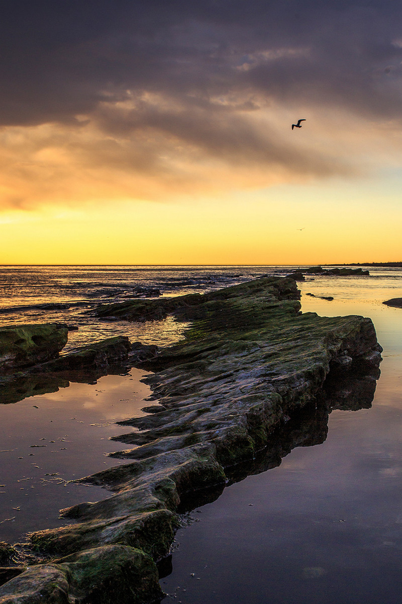 Закат на Каспийском море
